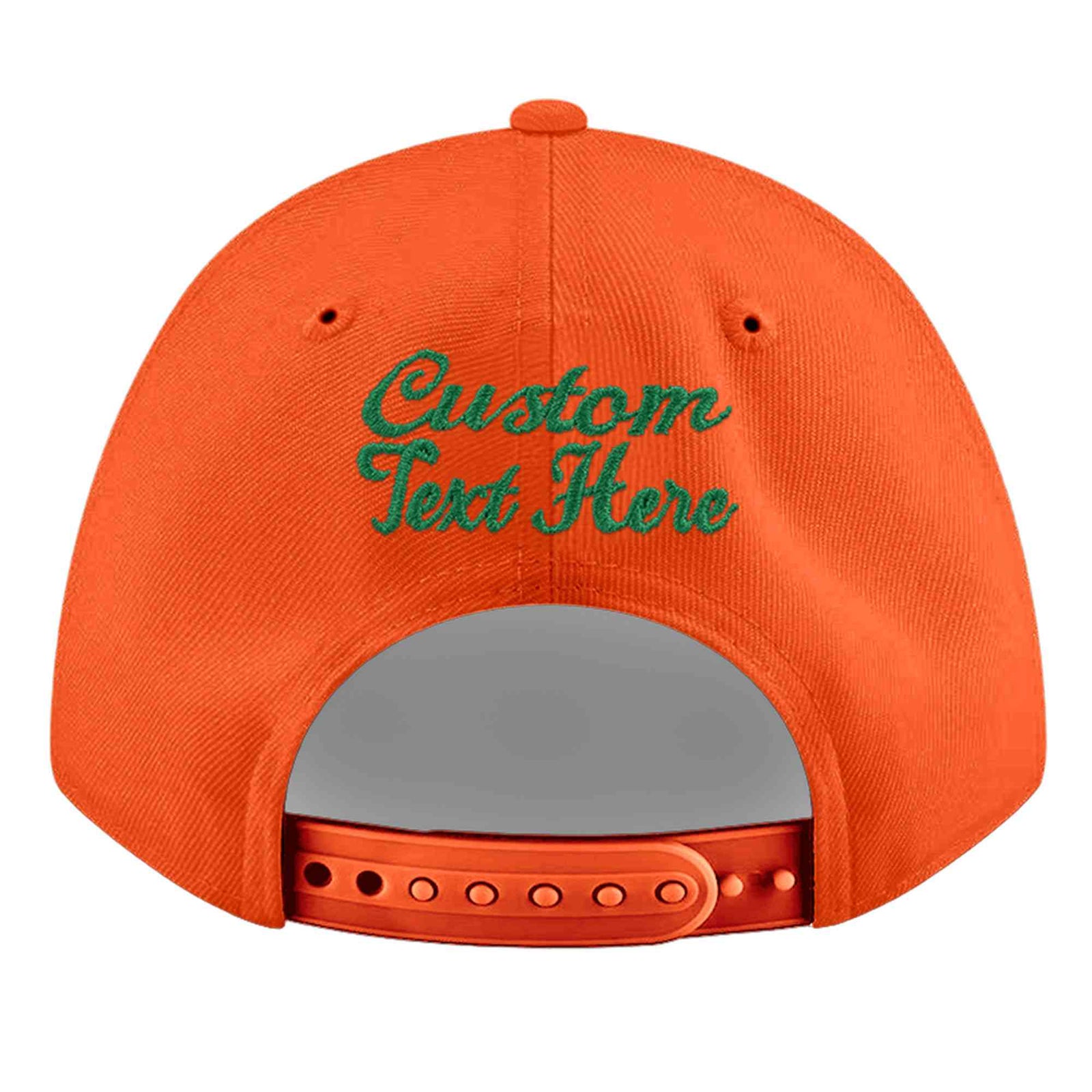 Custom Orange 3D Puff Embroidery Flat Embroidery Casual Sport Baseball Cap