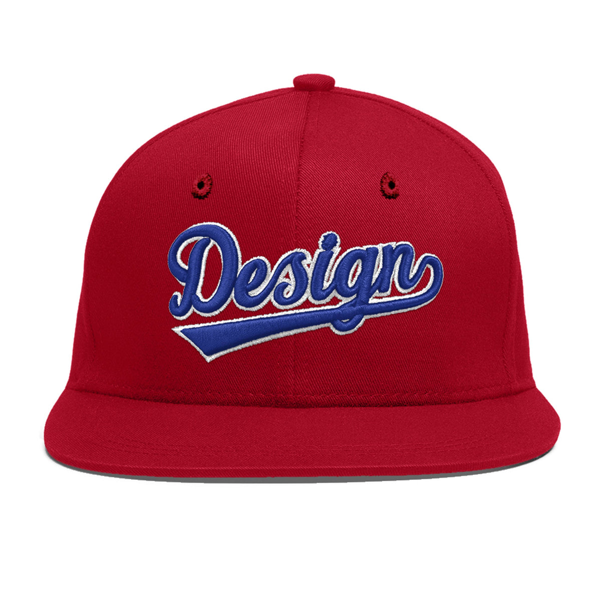 Custom Red 3D Puff Embroidery Flat Embroidery Casual Sport Baseball Cap