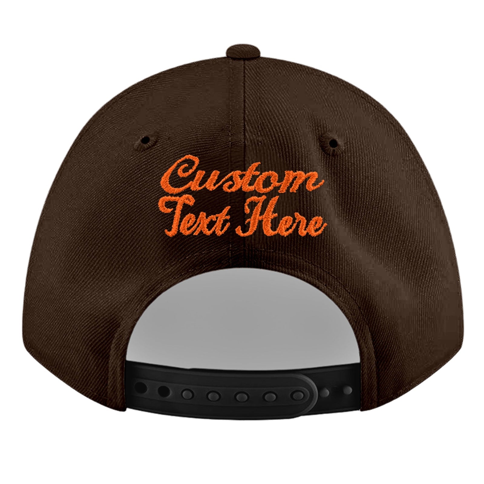 Custom Brown 3D Puff Embroidery Flat Embroidery Casual Sport Baseball Cap