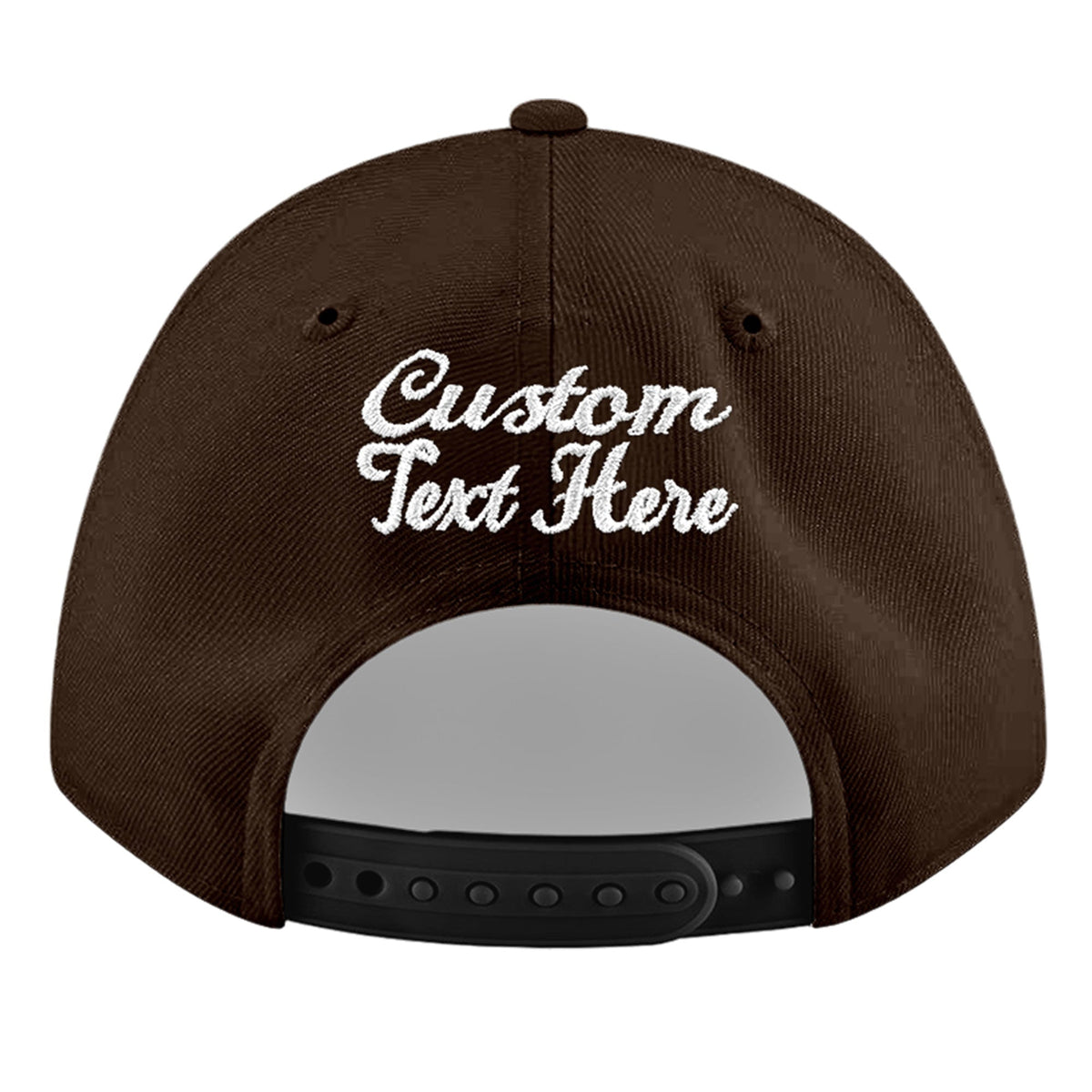 Custom Brown 3D Puff Embroidery Flat Embroidery Casual Sport Baseball Cap