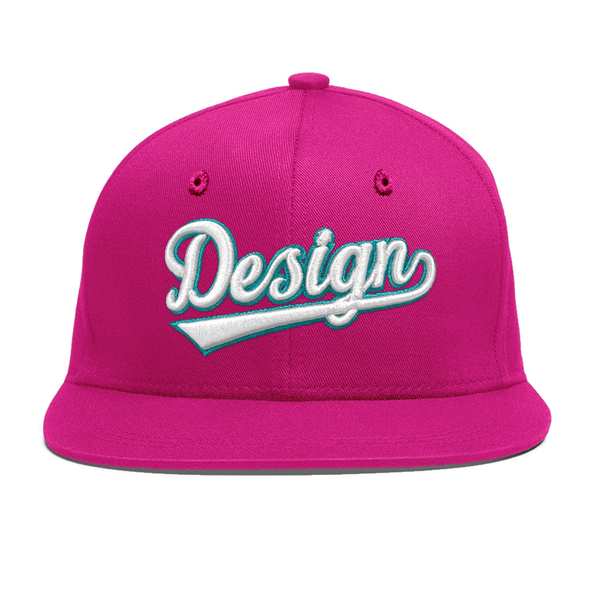 Custom Rose Red 3D Puff Embroidery Flat Embroidery Casual Sport Baseball Cap