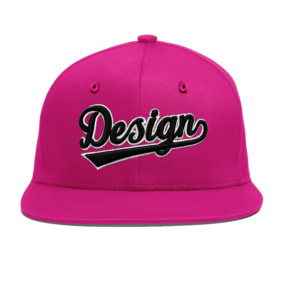 Custom Rose Red 3D Puff Embroidery Flat Embroidery Casual Sport Baseball Cap