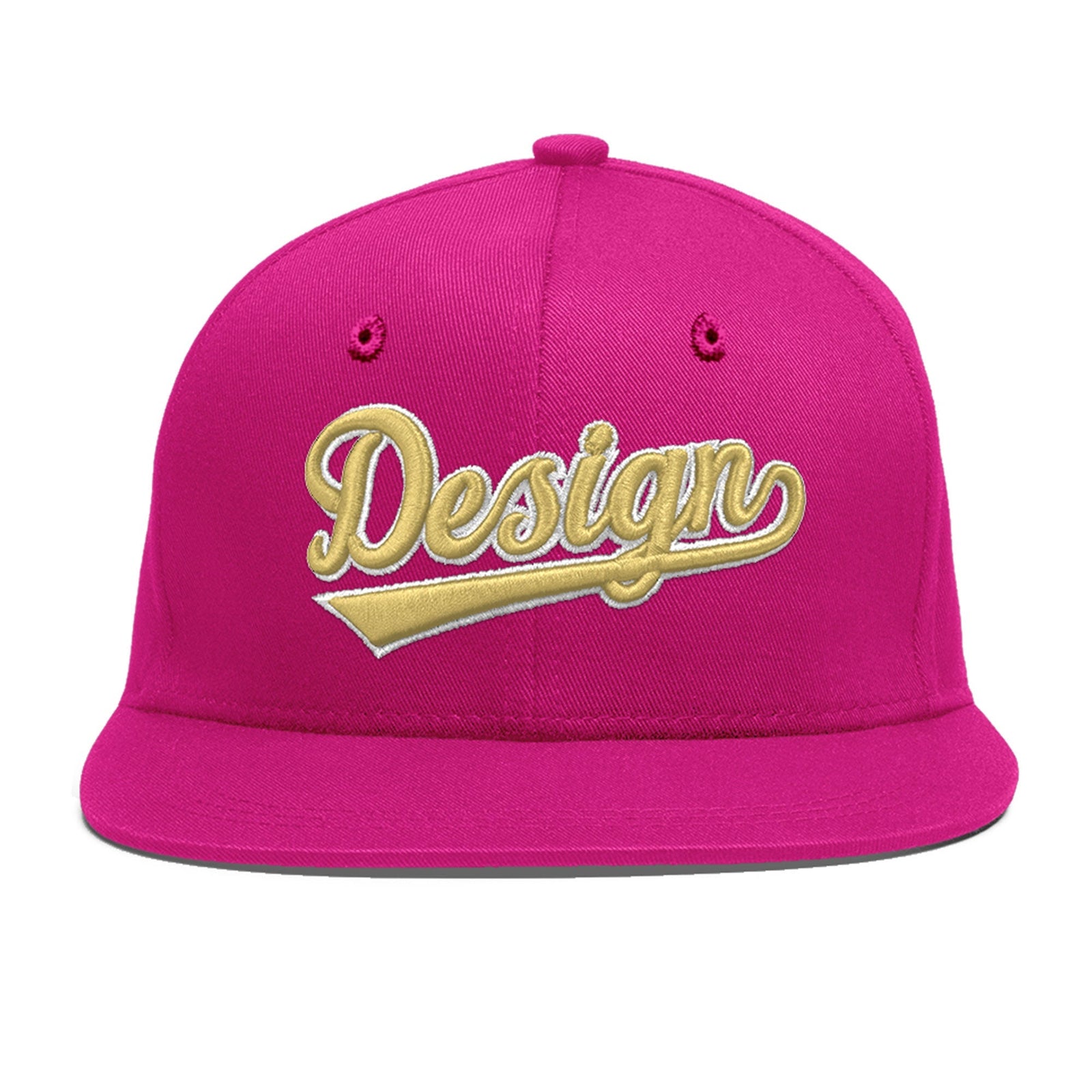Custom Rose Red 3D Puff Embroidery Flat Embroidery Casual Sport Baseball Cap