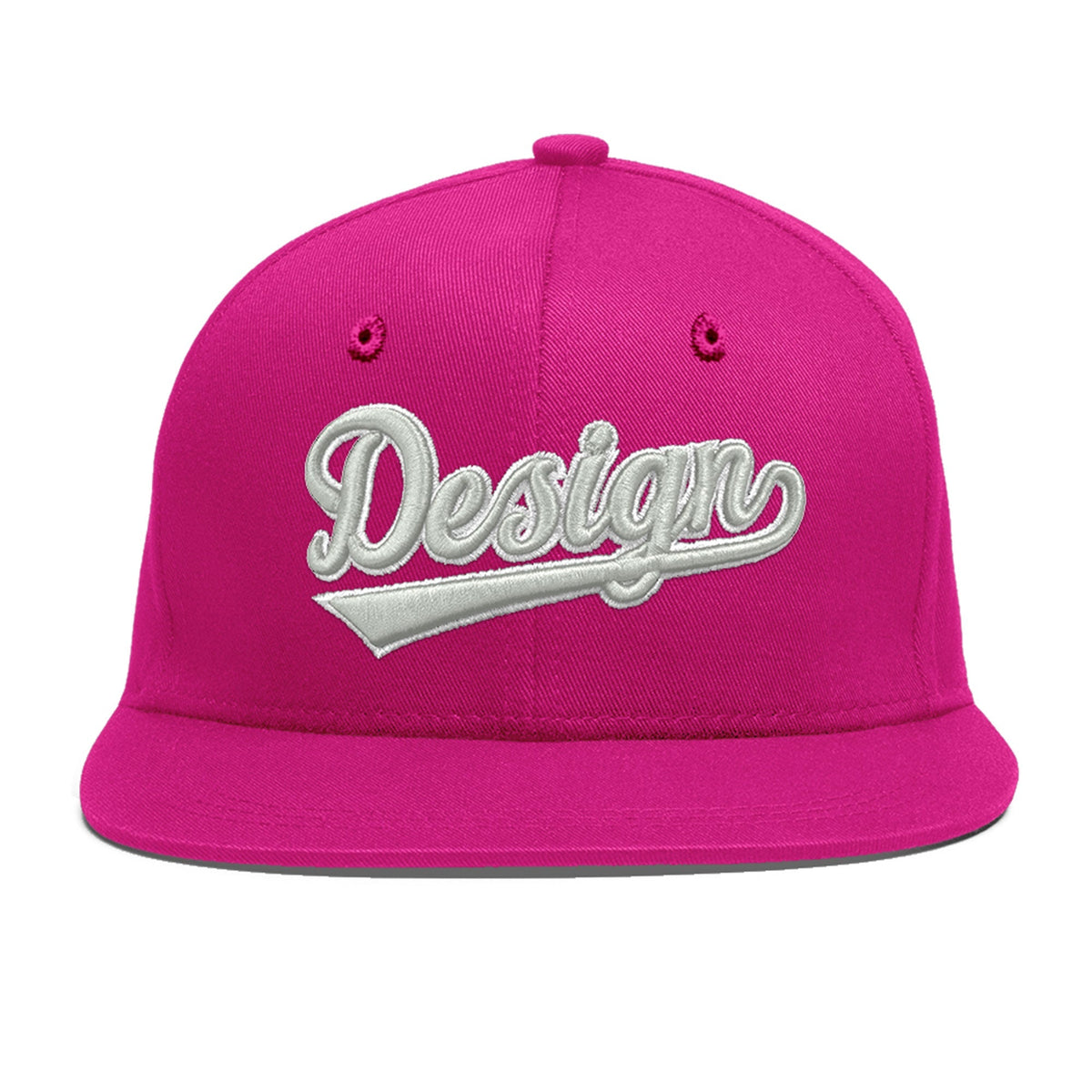 Custom Rose Red 3D Puff Embroidery Flat Embroidery Casual Sport Baseball Cap