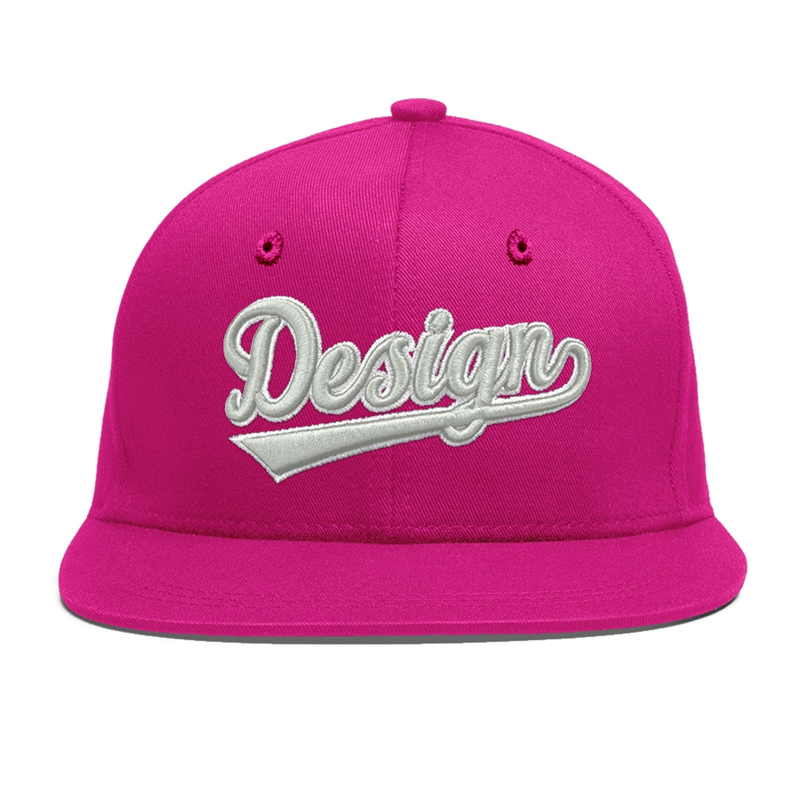 Custom Rose Red 3D Puff Embroidery Flat Embroidery Casual Sport Baseball Cap