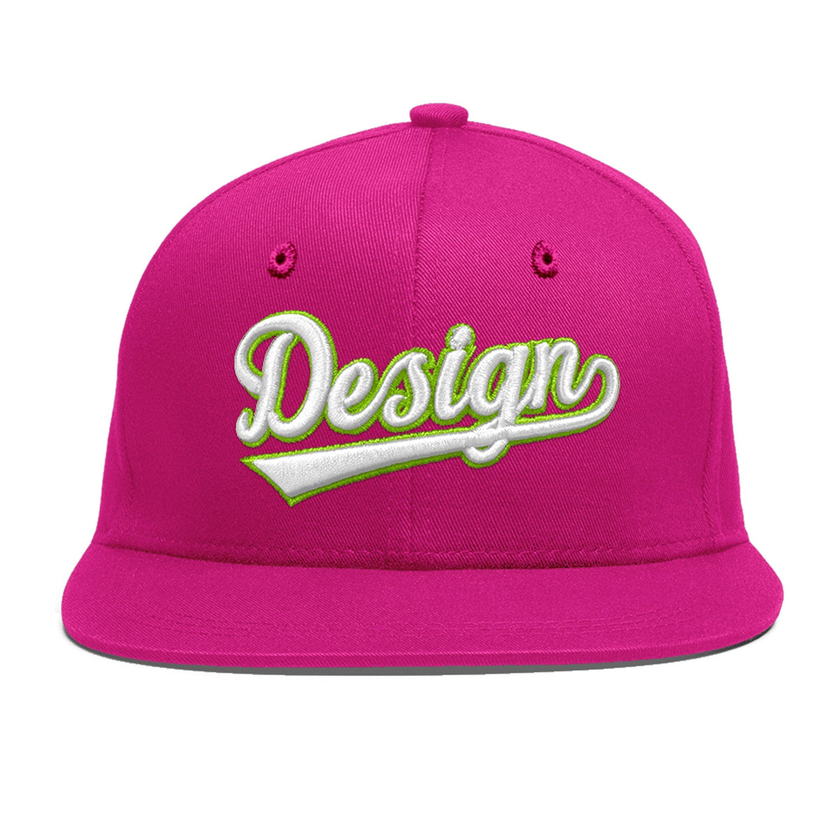 Custom Rose Red 3D Puff Embroidery Flat Embroidery Casual Sport Baseball Cap