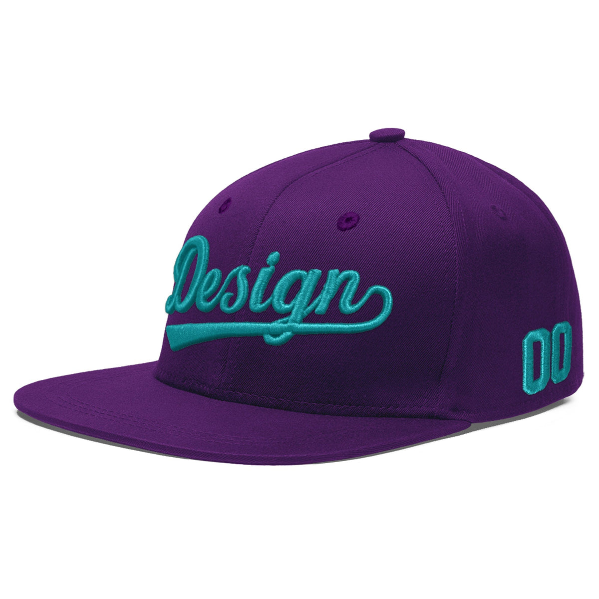 Custom Purple 3D Puff Embroidery Flat Embroidery Casual Sport Baseball Cap