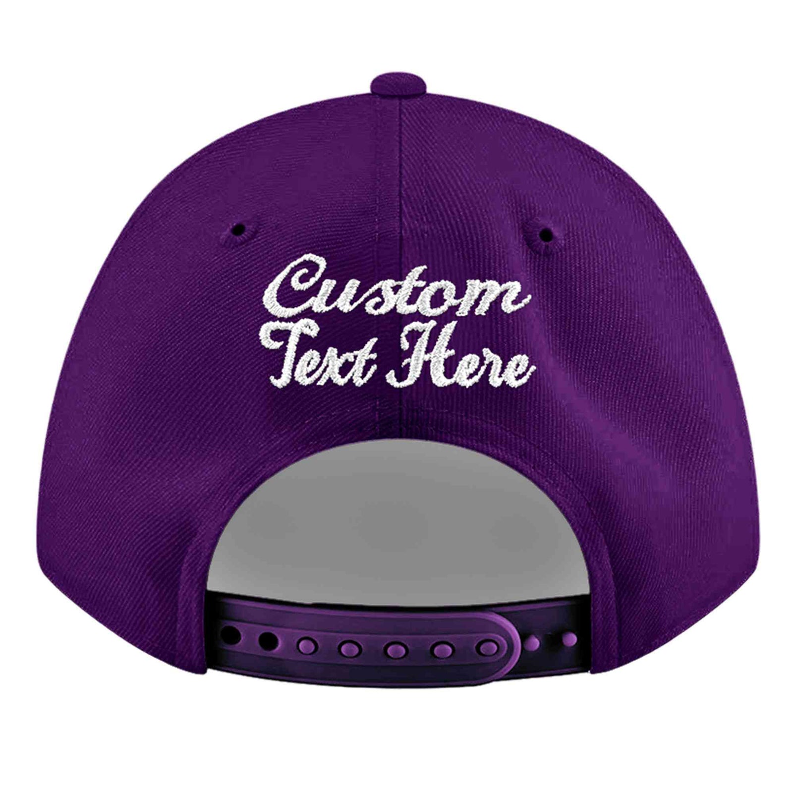Custom Purple 3D Puff Embroidery Flat Embroidery Casual Sport Baseball Cap