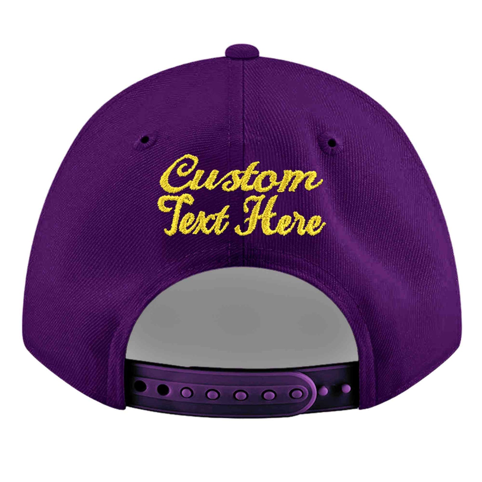 Custom Purple 3D Puff Embroidery Flat Embroidery Casual Sport Baseball Cap