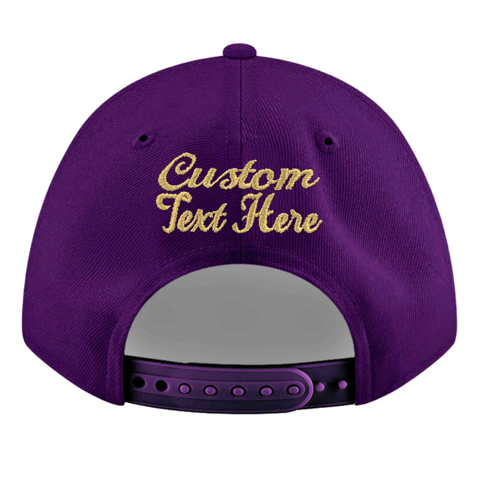 Custom Purple 3D Puff Embroidery Flat Embroidery Casual Sport Baseball Cap