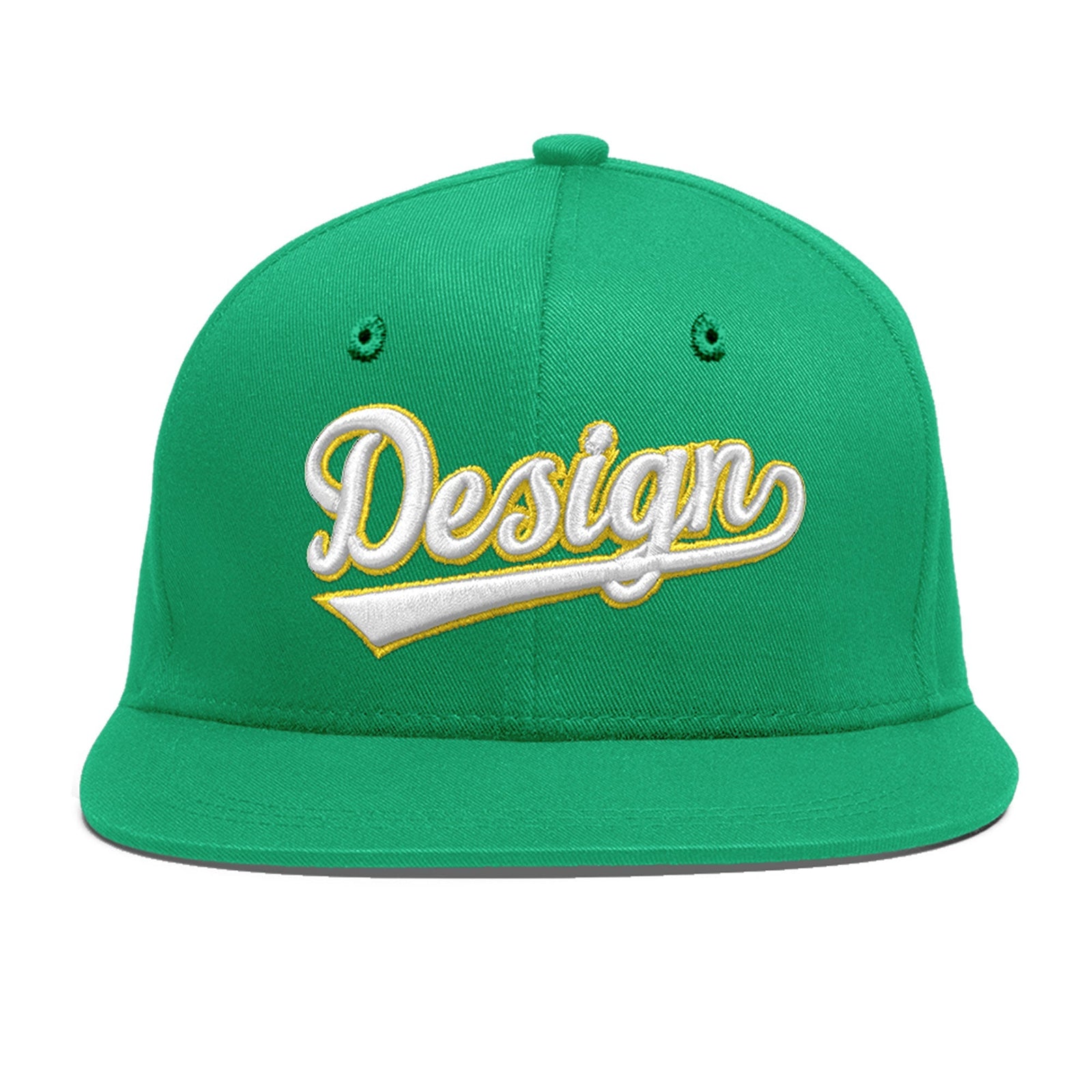 Custom Aqua 3D Puff Embroidery Flat Embroidery Casual Sport Baseball Cap