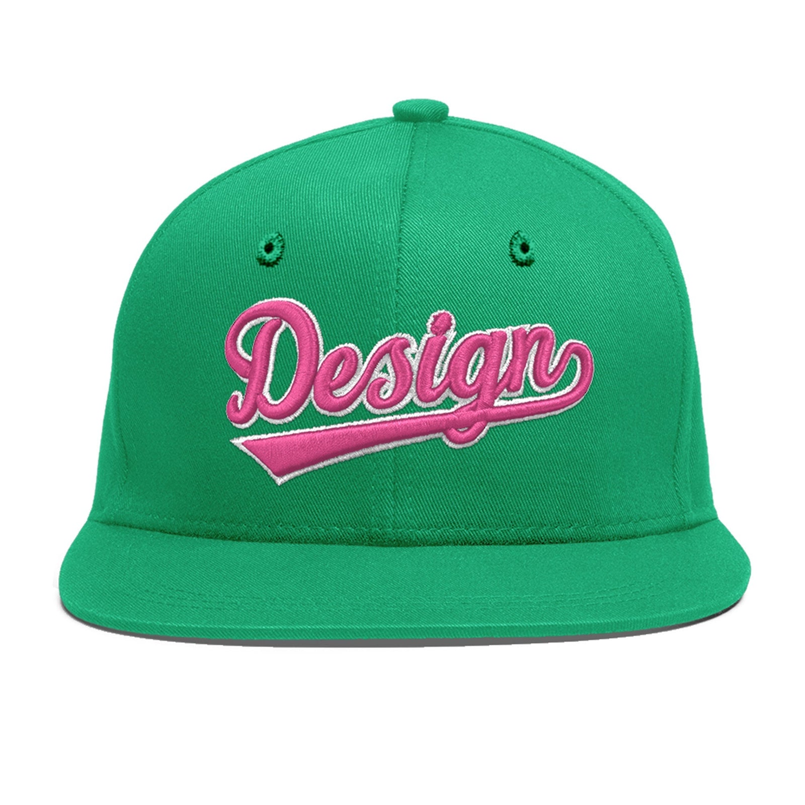 Custom Aqua 3D Puff Embroidery Flat Embroidery Casual Sport Baseball Cap