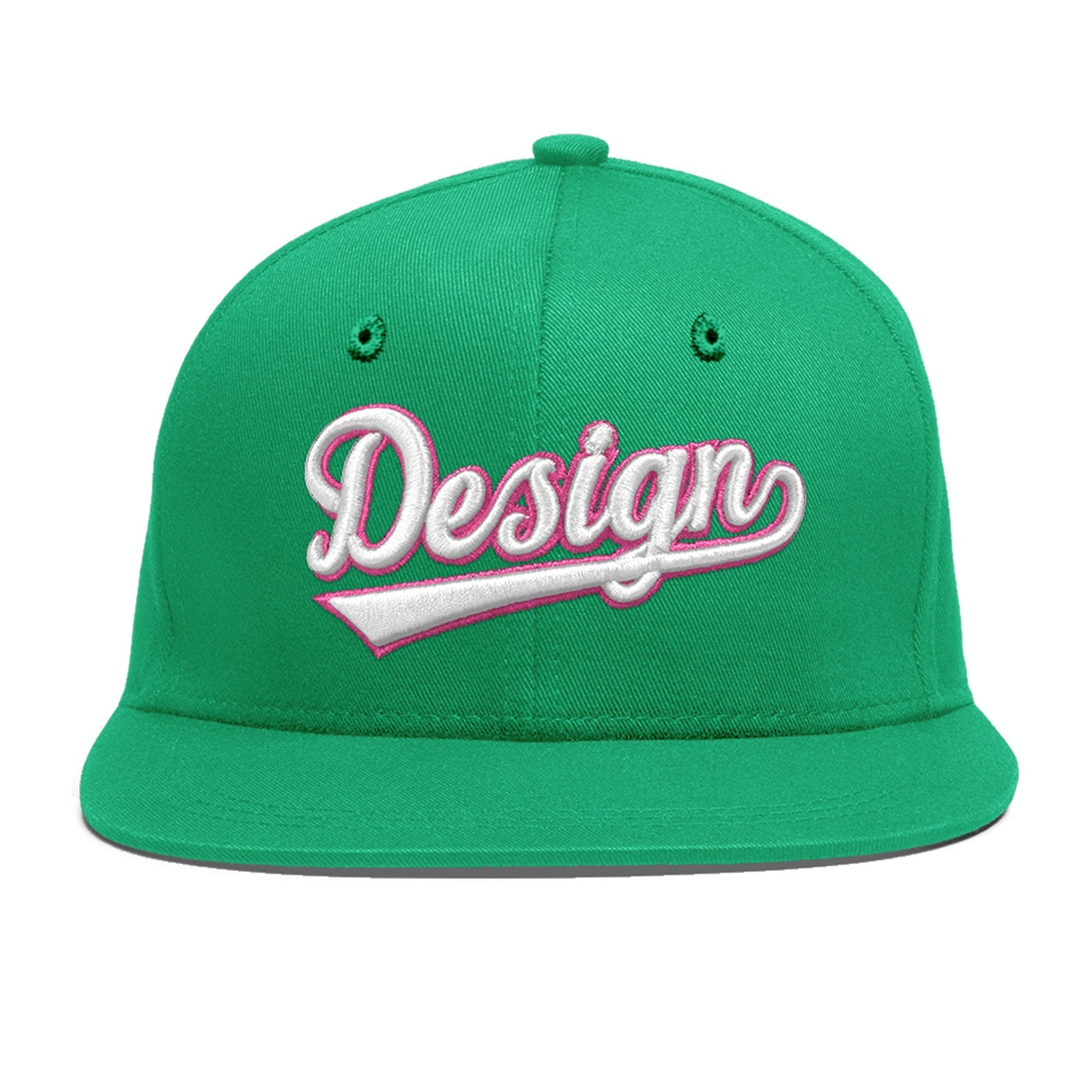 Custom Aqua 3D Puff Embroidery Flat Embroidery Casual Sport Baseball Cap