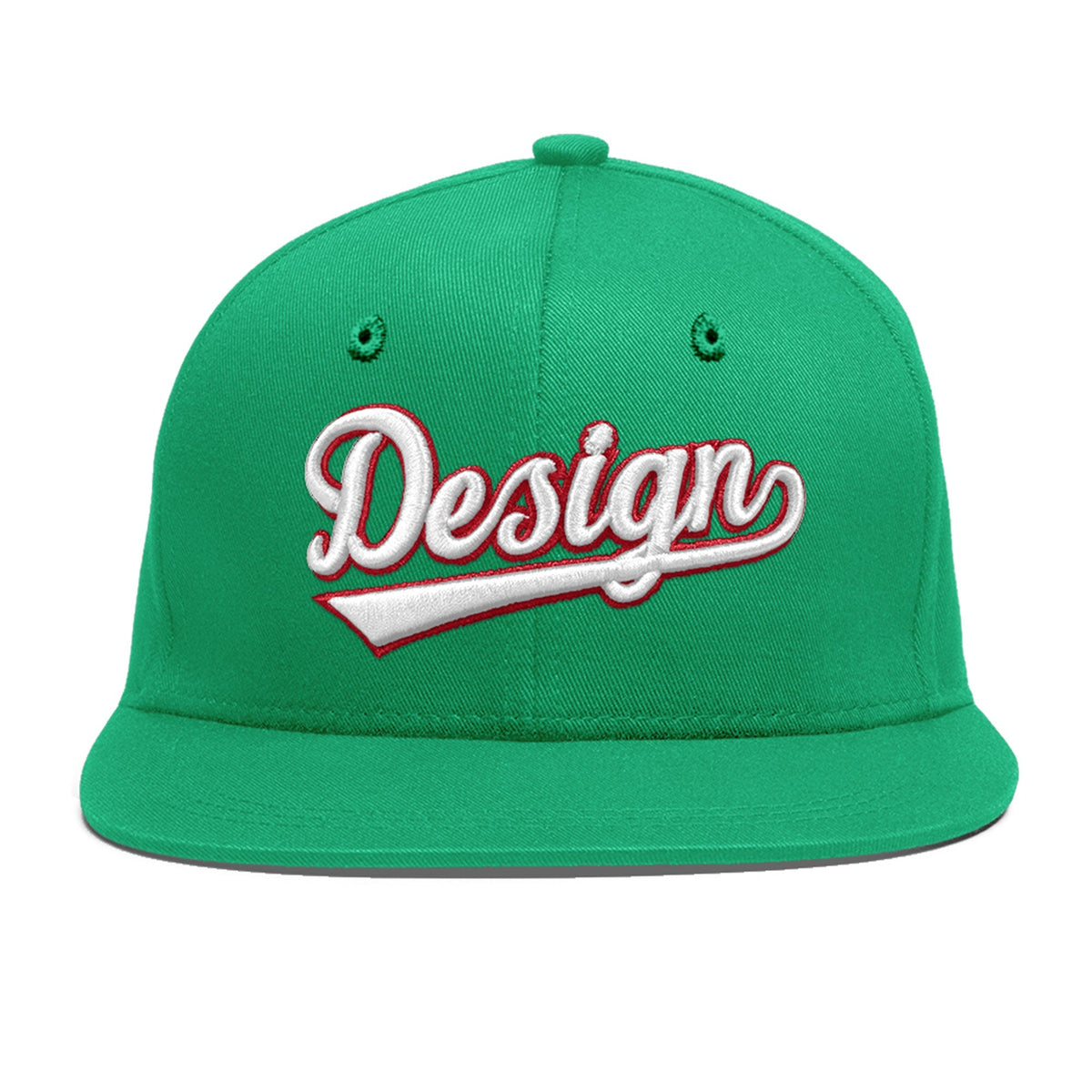 Custom Aqua 3D Puff Embroidery Flat Embroidery Casual Sport Baseball Cap