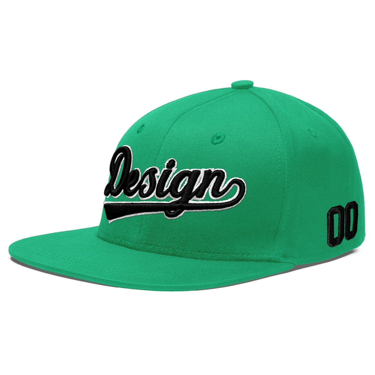 Custom Aqua 3D Puff Embroidery Flat Embroidery Casual Sport Baseball Cap