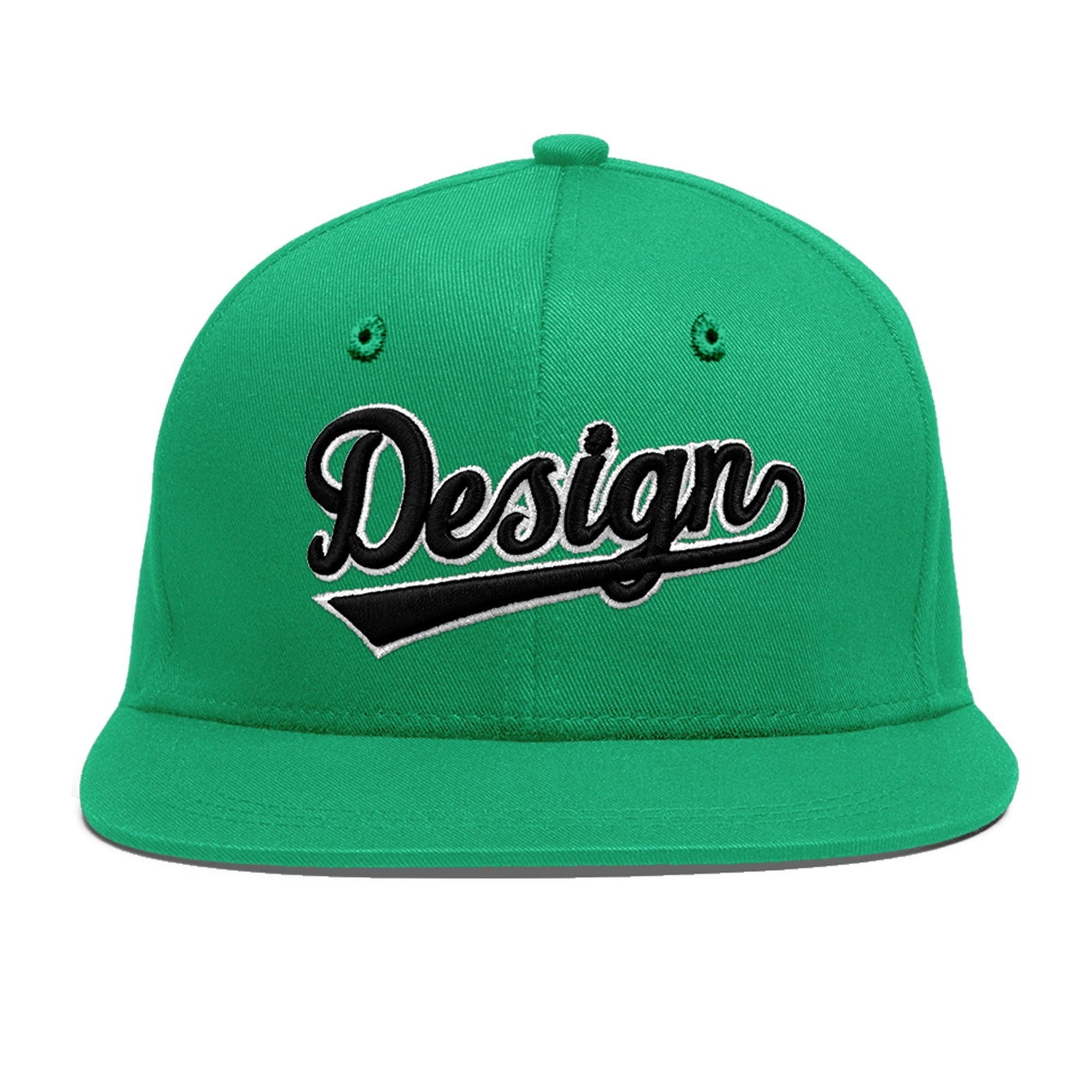 Custom Aqua 3D Puff Embroidery Flat Embroidery Casual Sport Baseball Cap
