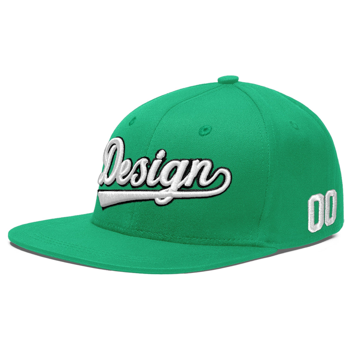 Custom Aqua 3D Puff Embroidery Flat Embroidery Casual Sport Baseball Cap