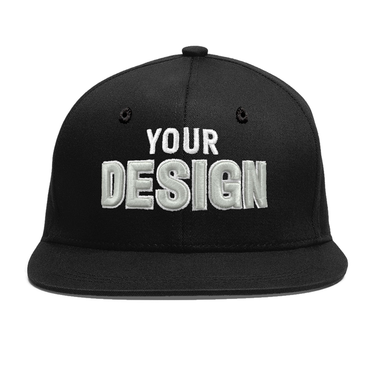 Custom Black 3D Puff Embroidery Flat Embroidery Casual Sport Baseball Cap