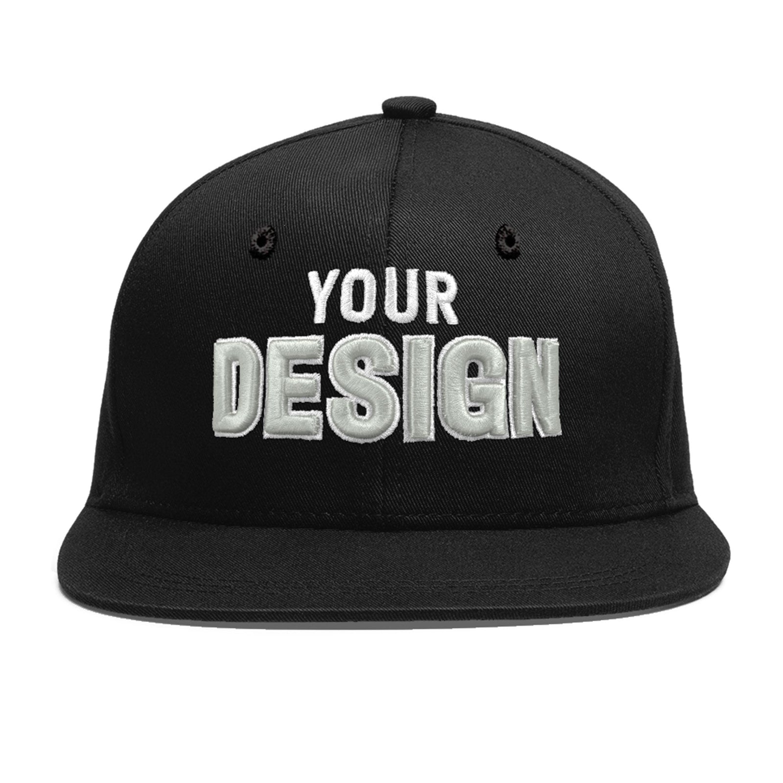 Custom Black 3D Puff Embroidery Flat Embroidery Casual Sport Baseball Cap