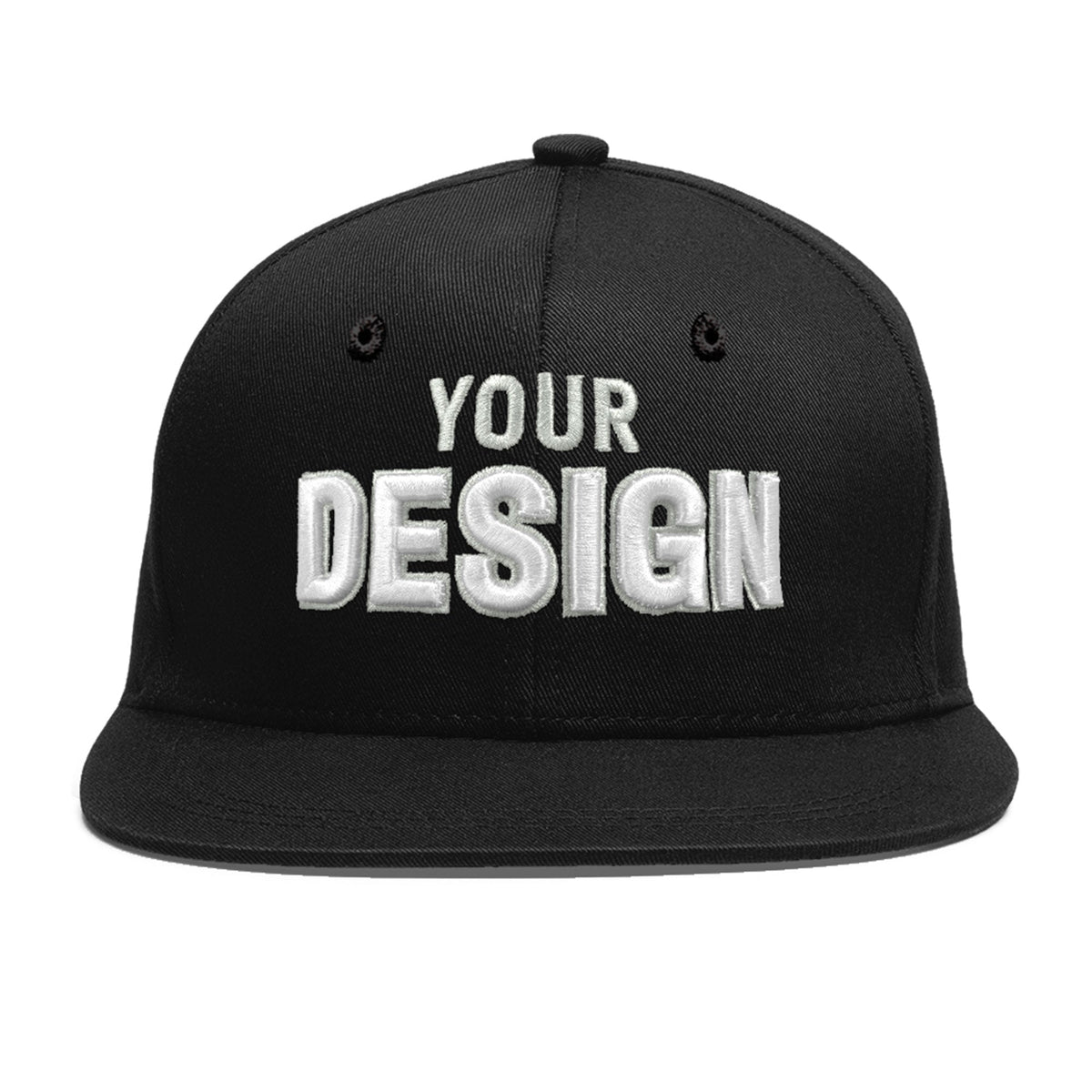 Custom Black 3D Puff Embroidery Flat Embroidery Casual Sport Baseball Cap
