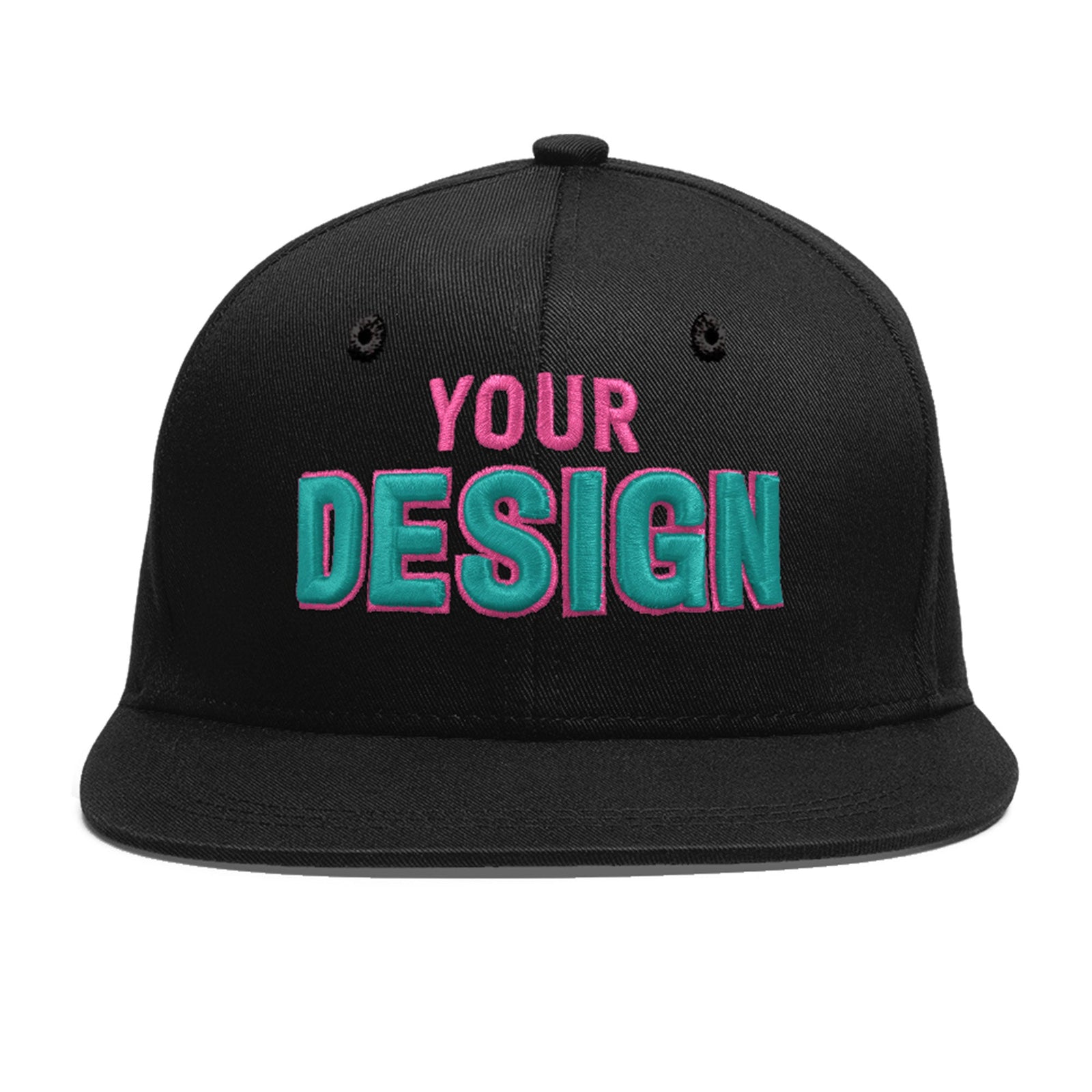 Custom Black 3D Puff Embroidery Flat Embroidery Casual Sport Baseball Cap
