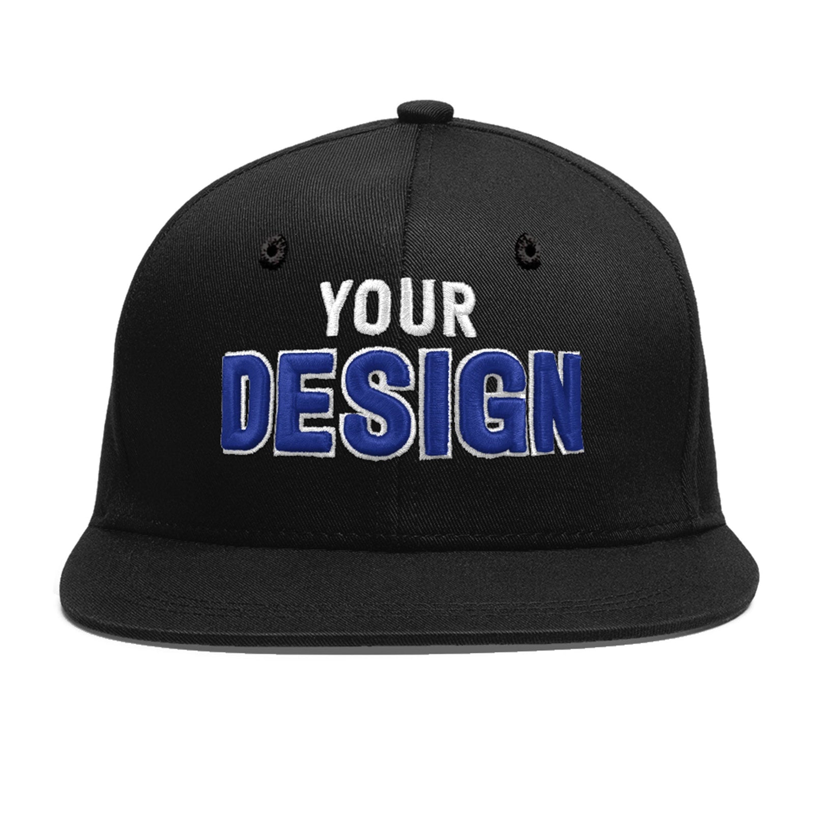 Custom Black 3D Puff Embroidery Flat Embroidery Casual Sport Baseball Cap