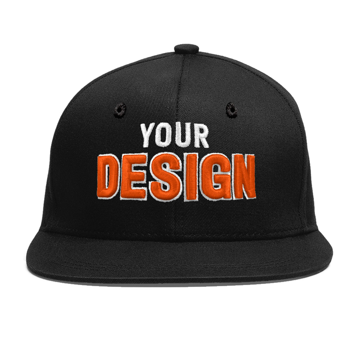 Custom Black 3D Puff Embroidery Flat Embroidery Casual Sport Baseball Cap