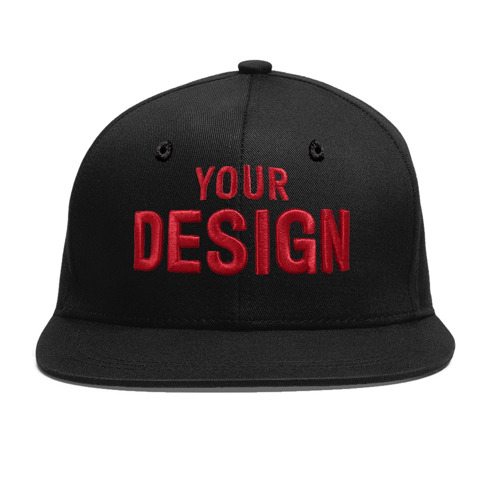 Custom Black 3D Puff Embroidery Flat Embroidery Casual Sport Baseball Cap