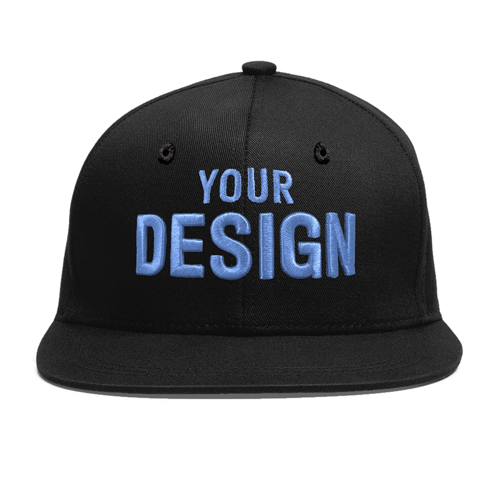 Custom Black 3D Puff Embroidery Flat Embroidery Casual Sport Baseball Cap
