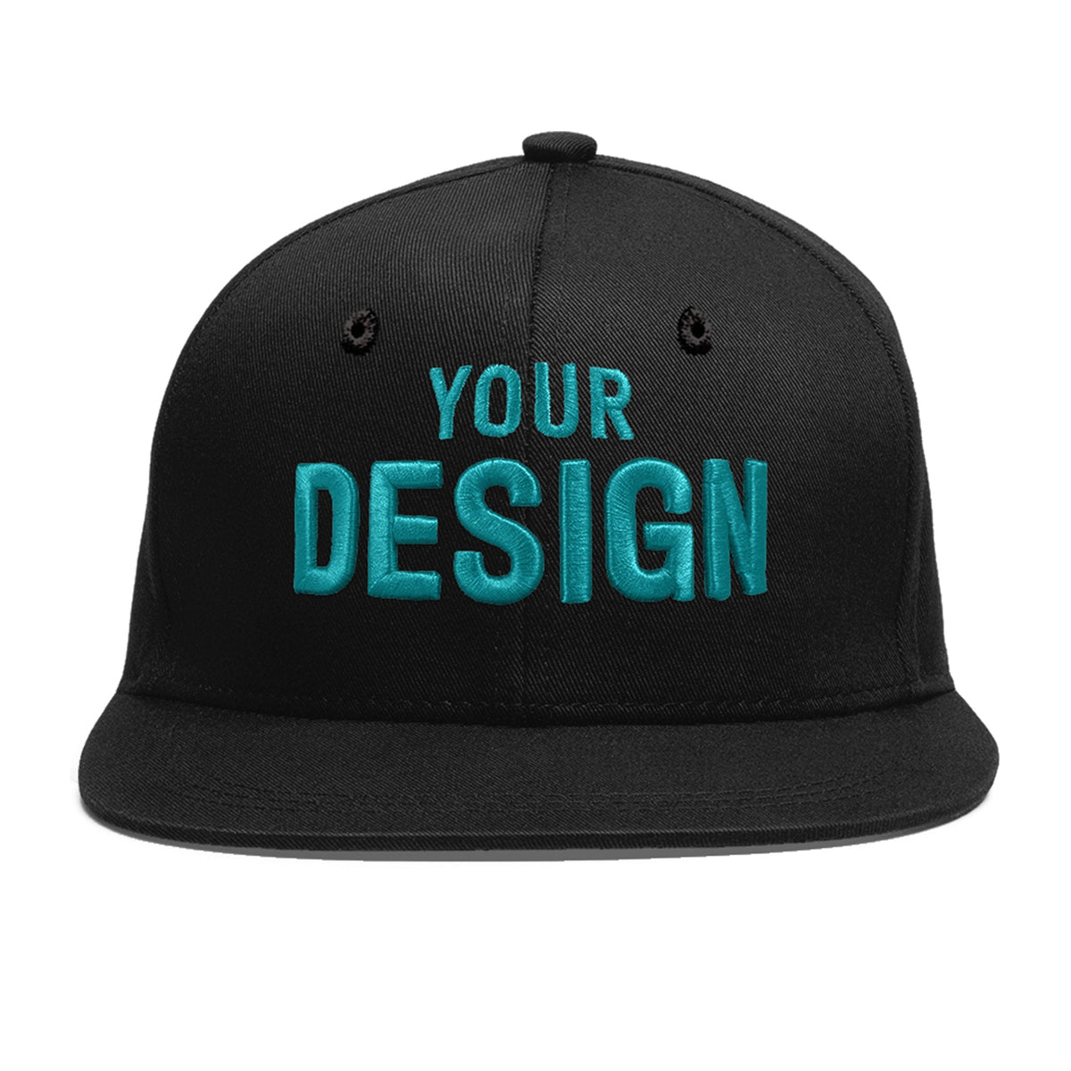 Custom Black 3D Puff Embroidery Flat Embroidery Casual Sport Baseball Cap