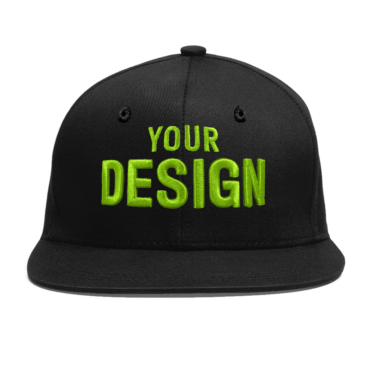 Custom Black 3D Puff Embroidery Flat Embroidery Casual Sport Baseball Cap