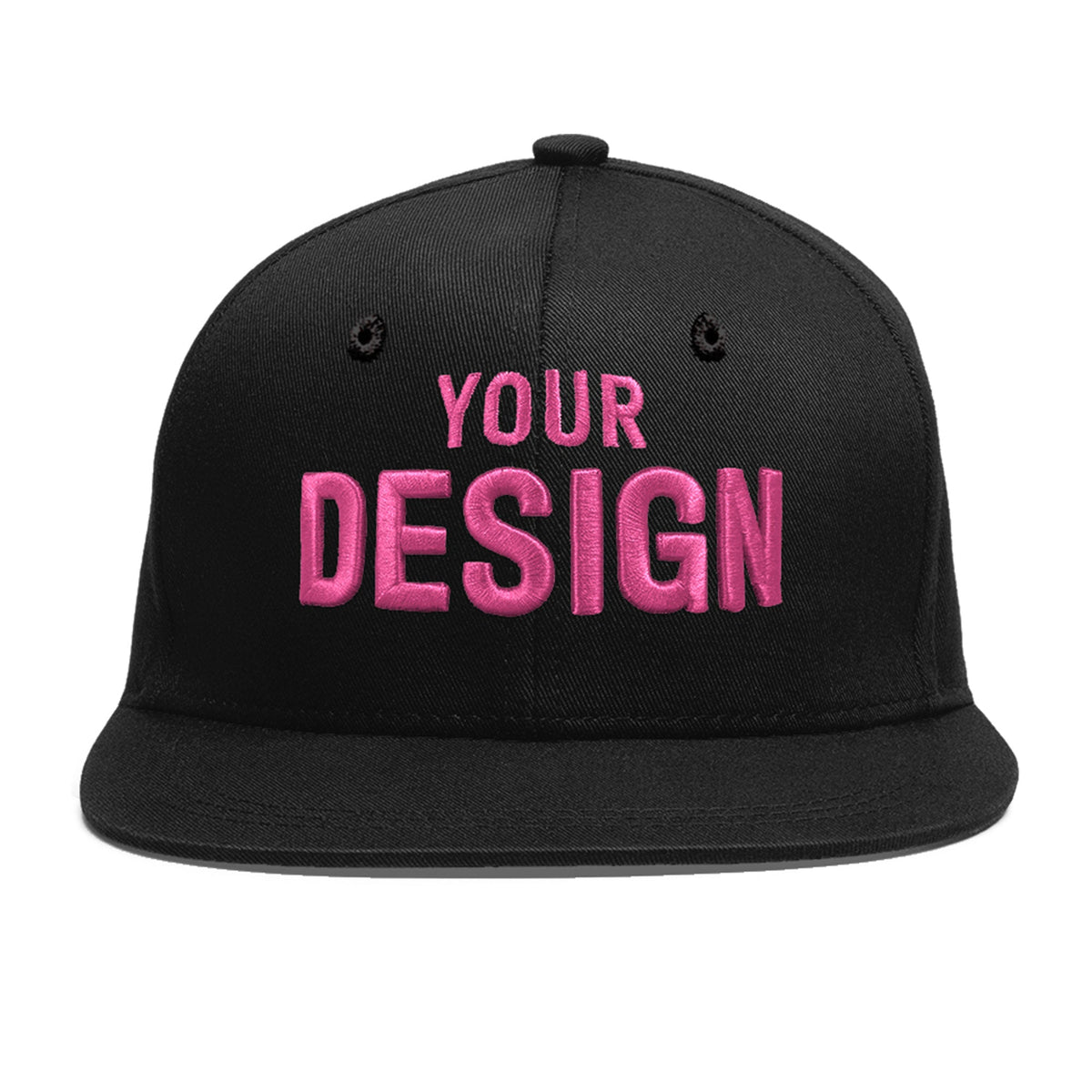 Custom Black 3D Puff Embroidery Flat Embroidery Casual Sport Baseball Cap