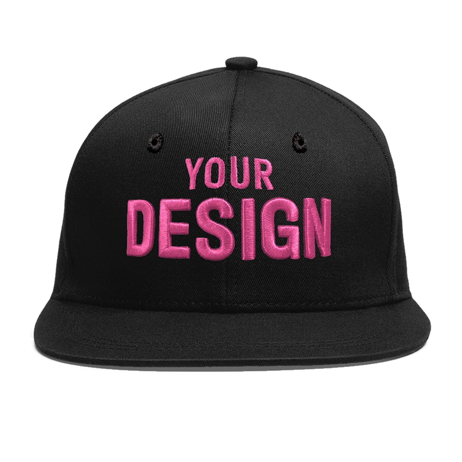 Custom Black 3D Puff Embroidery Flat Embroidery Casual Sport Baseball Cap