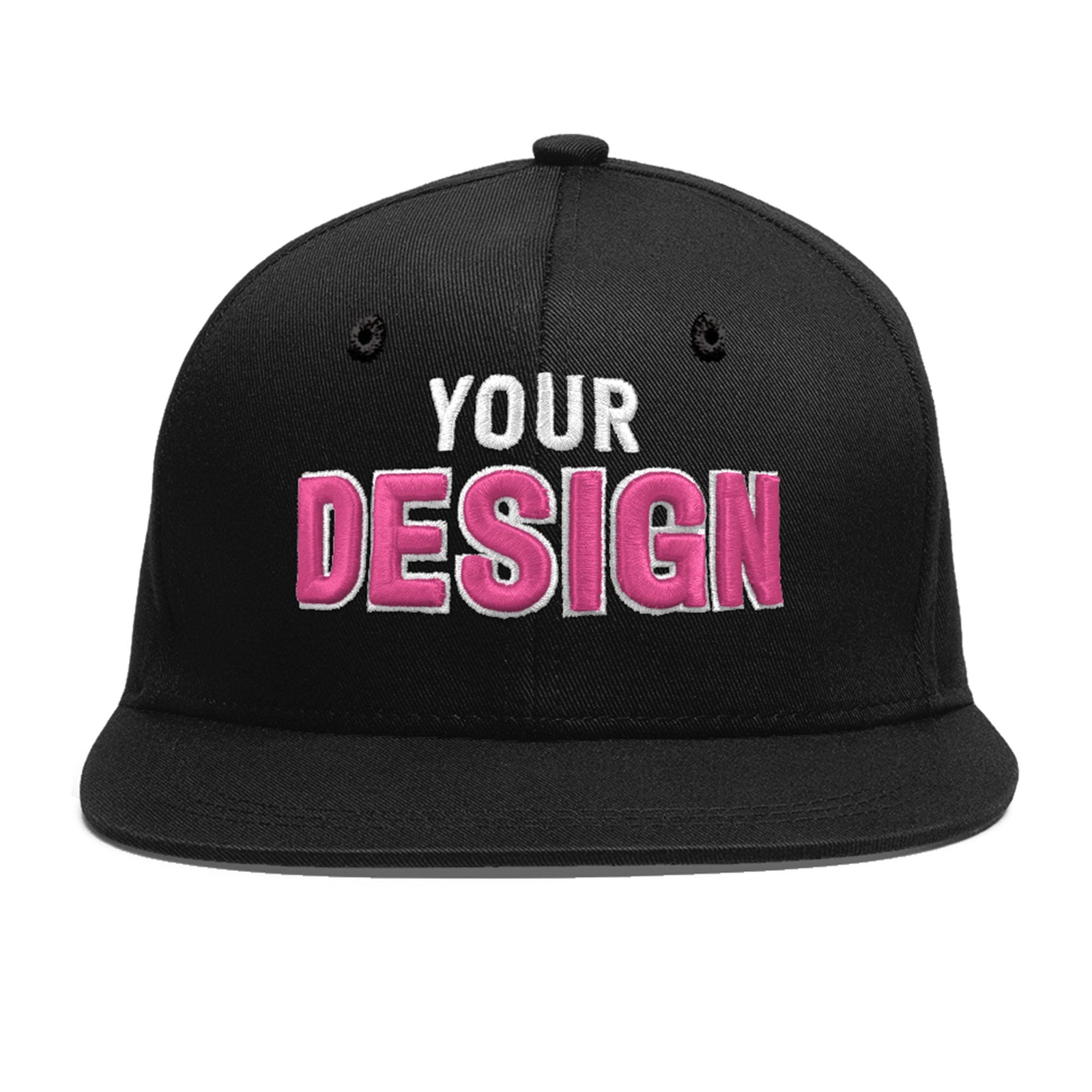 Custom Black 3D Puff Embroidery Flat Embroidery Casual Sport Baseball Cap