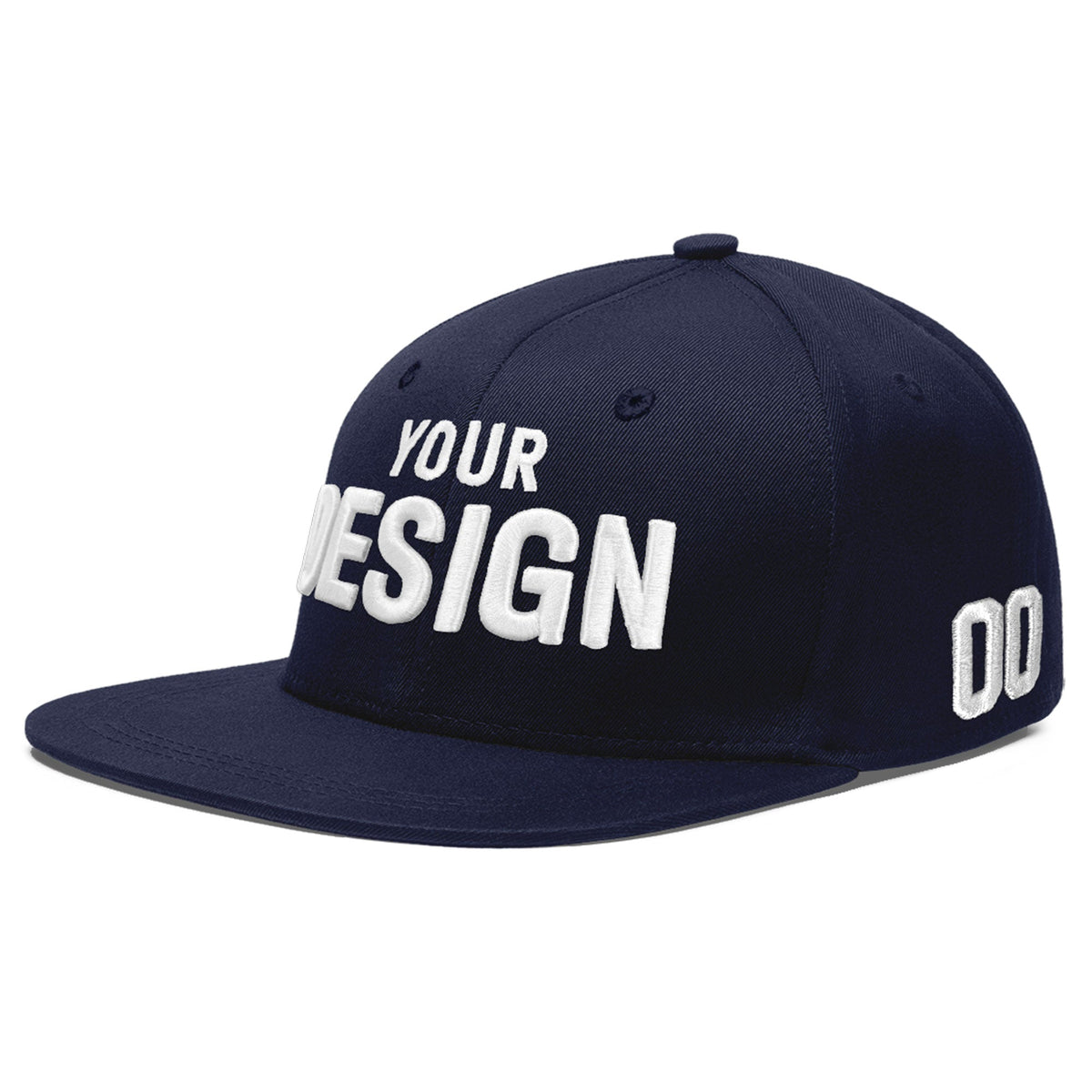 Custom Navy 3D Puff Embroidery Flat Embroidery Casual Sport Baseball Cap