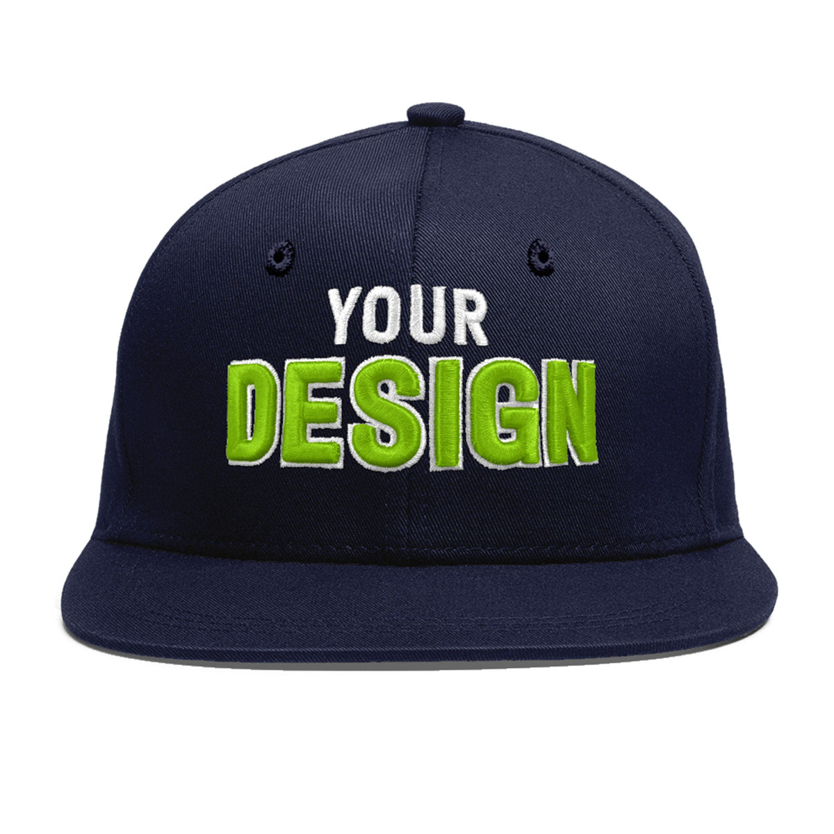 Custom Navy 3D Puff Embroidery Flat Embroidery Casual Sport Baseball Cap