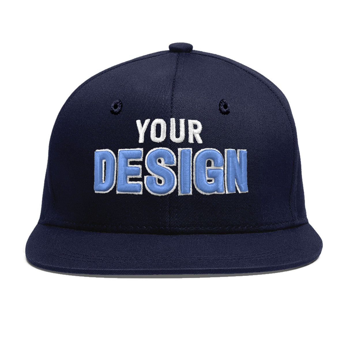 Custom Navy 3D Puff Embroidery Flat Embroidery Casual Sport Baseball Cap