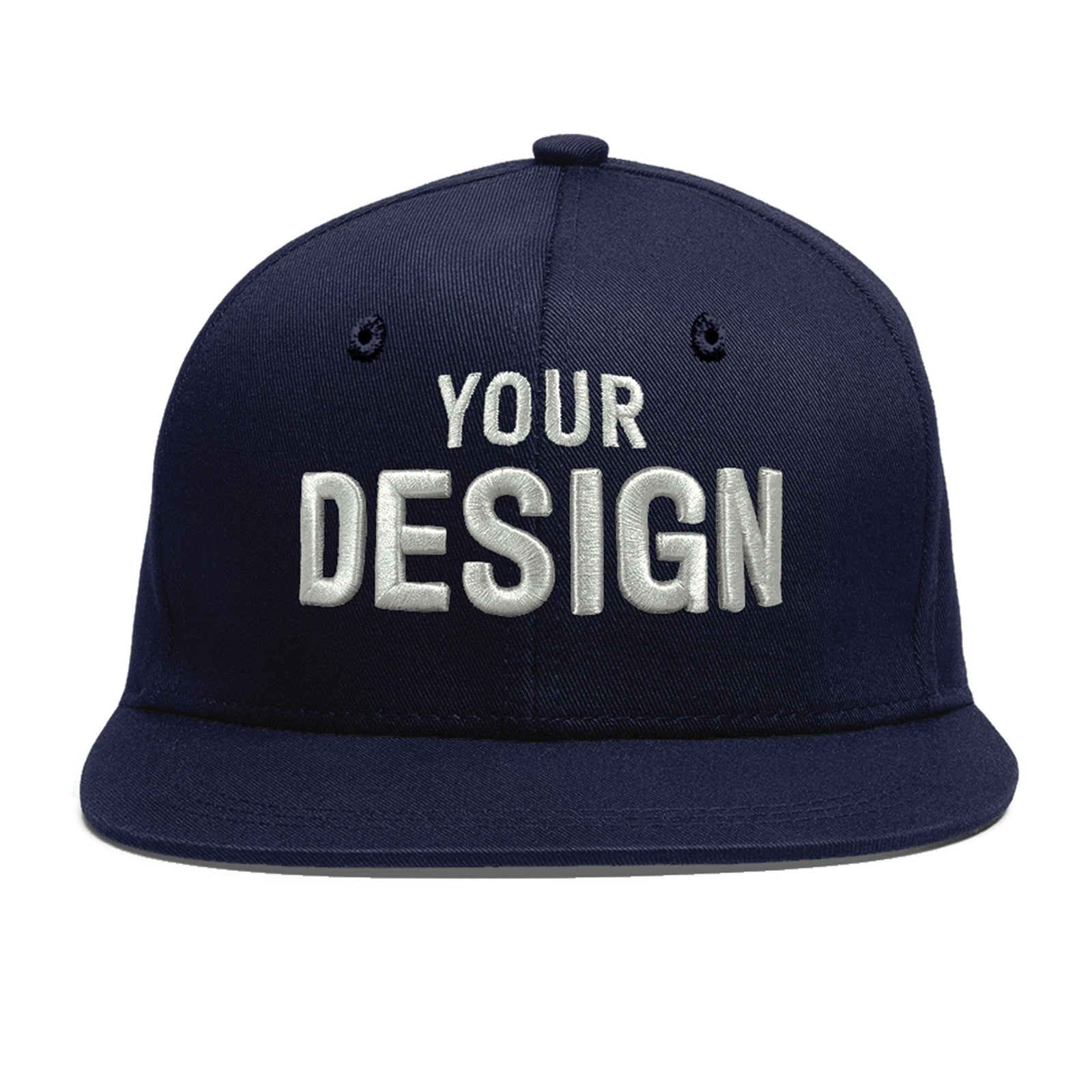 Custom Navy 3D Puff Embroidery Flat Embroidery Casual Sport Baseball Cap