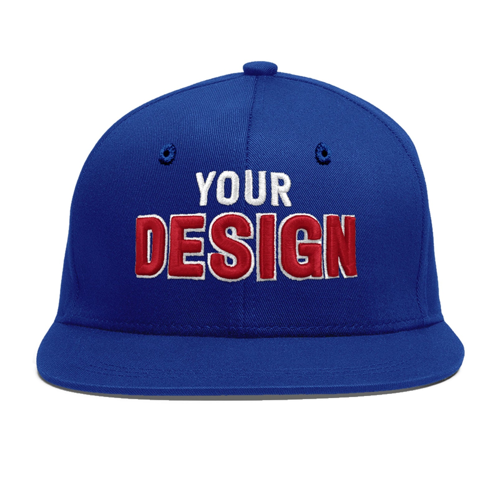 Custom Royal 3D Puff Embroidery Flat Embroidery Casual Sport Baseball Cap