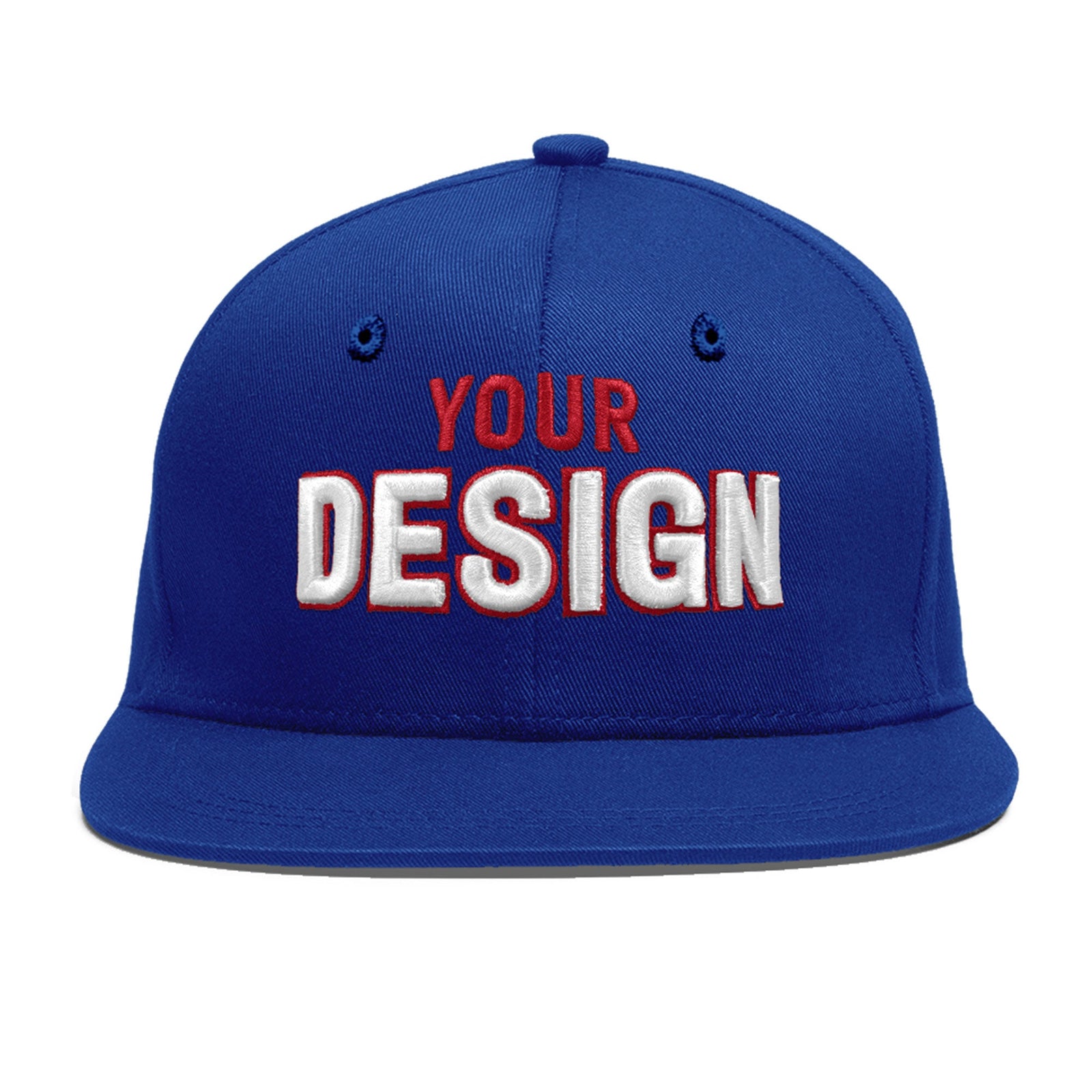 Custom Royal 3D Puff Embroidery Flat Embroidery Casual Sport Baseball Cap