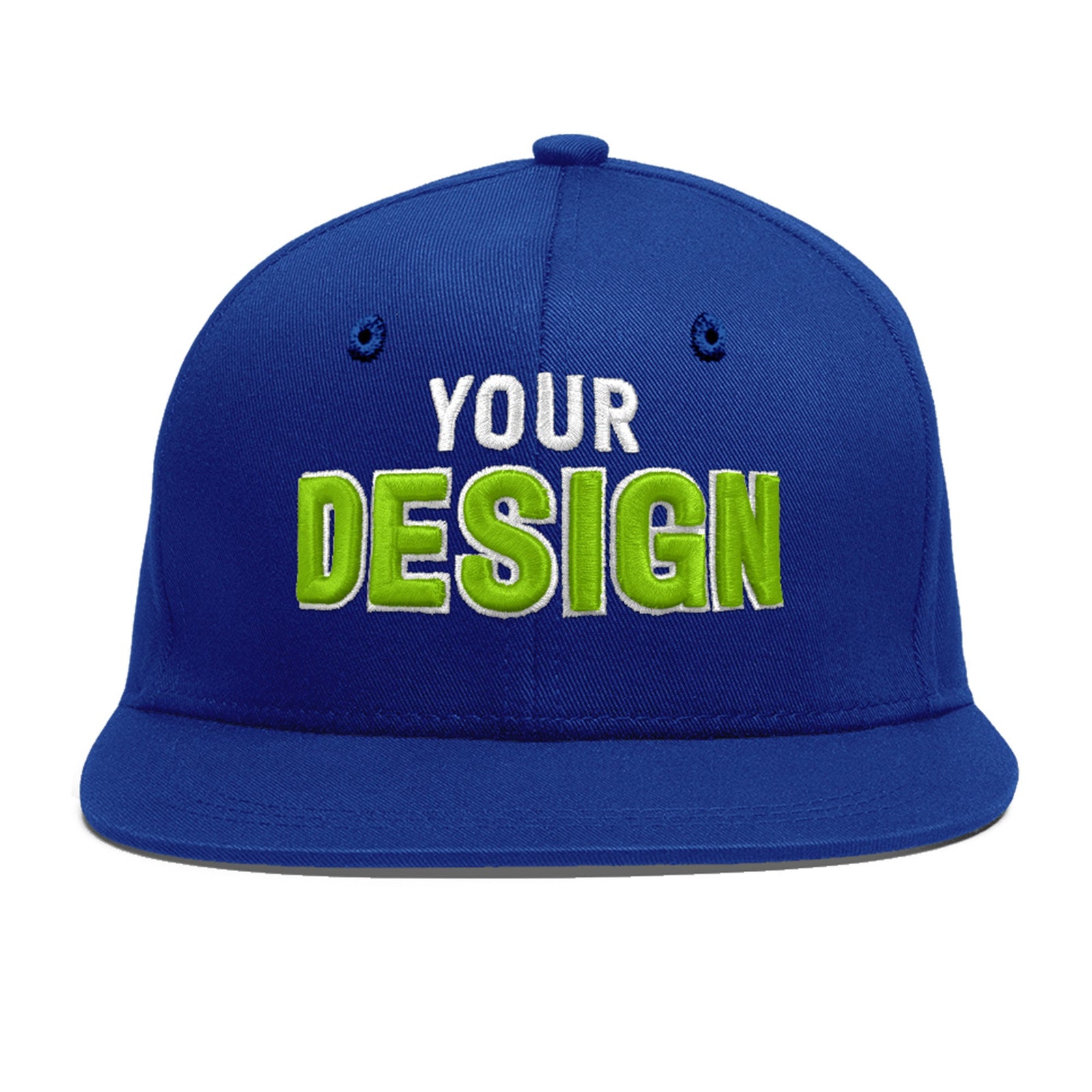 Custom Royal 3D Puff Embroidery Flat Embroidery Casual Sport Baseball Cap
