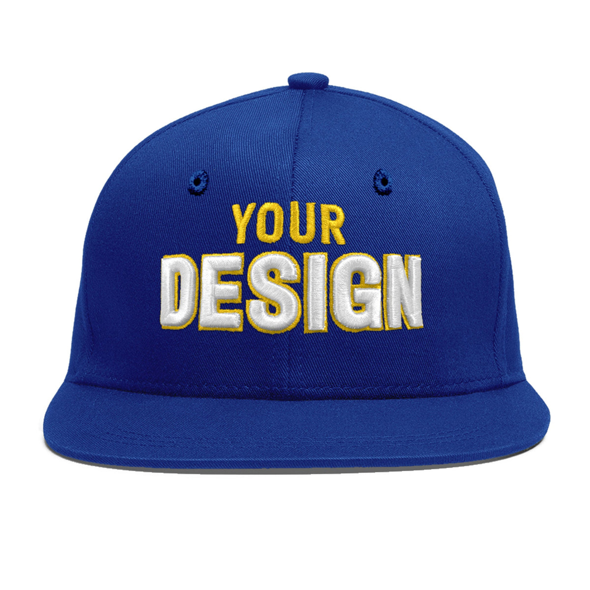 Custom Royal 3D Puff Embroidery Flat Embroidery Casual Sport Baseball Cap