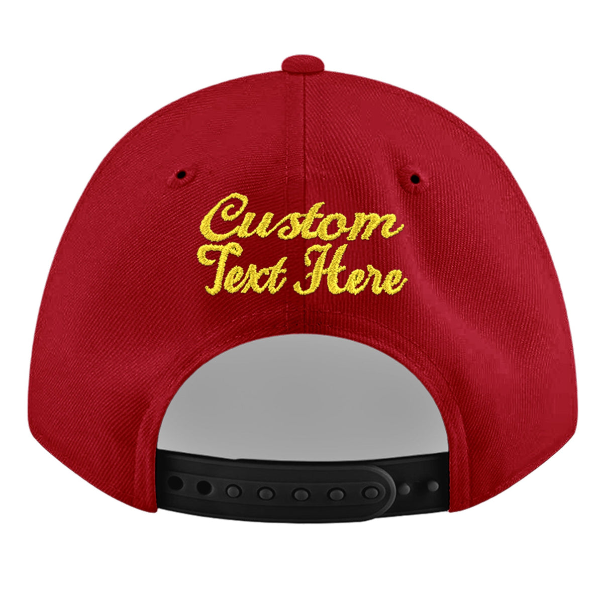 Custom Red 3D Puff Embroidery Flat Embroidery Casual Sport Baseball Cap