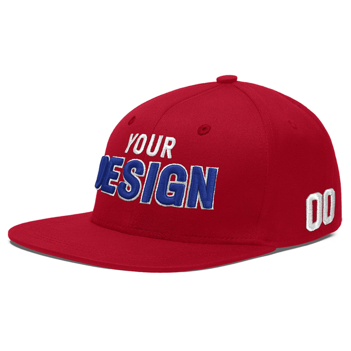 Custom Red 3D Puff Embroidery Flat Embroidery Casual Sport Baseball Cap