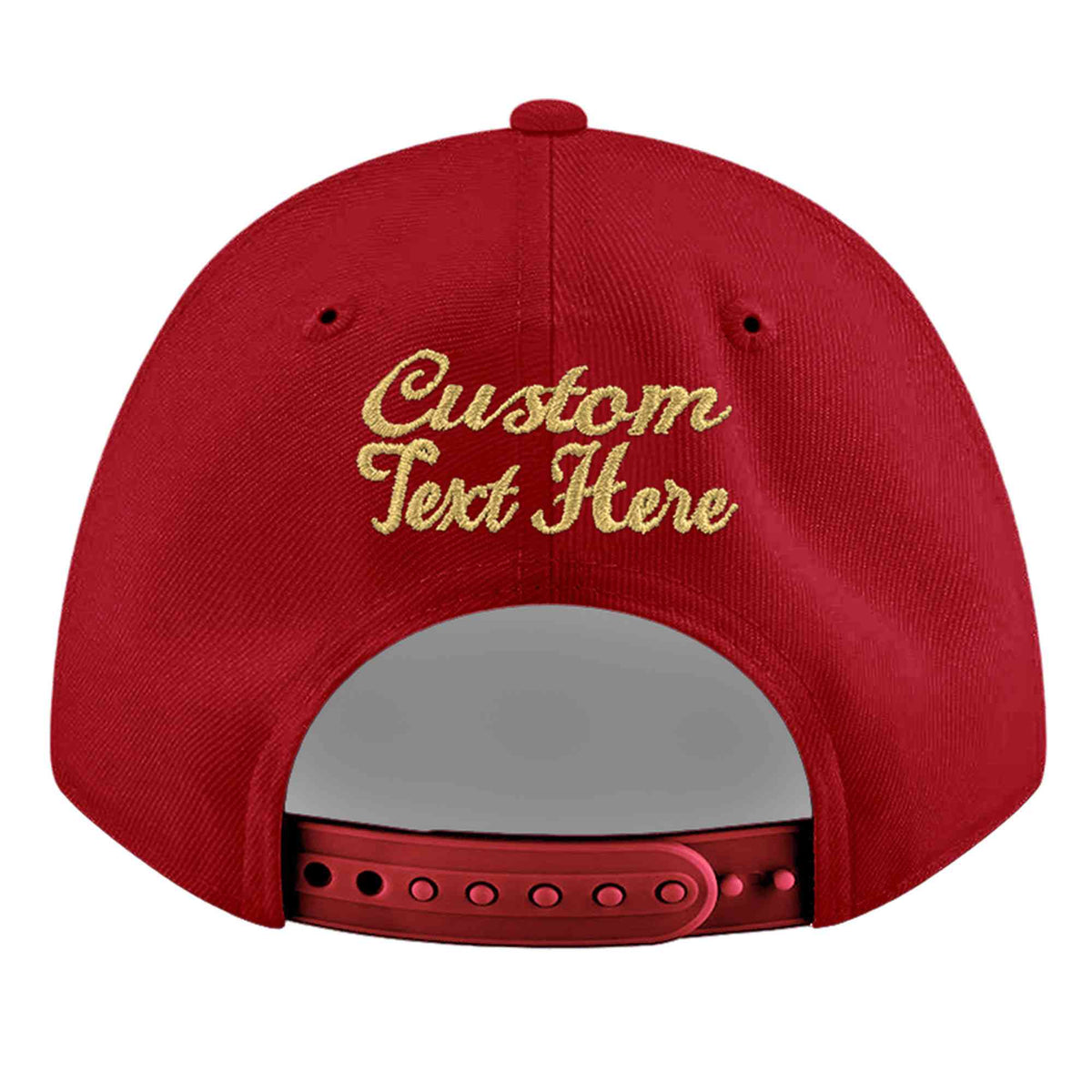 Custom Red 3D Puff Embroidery Flat Embroidery Casual Sport Baseball Cap