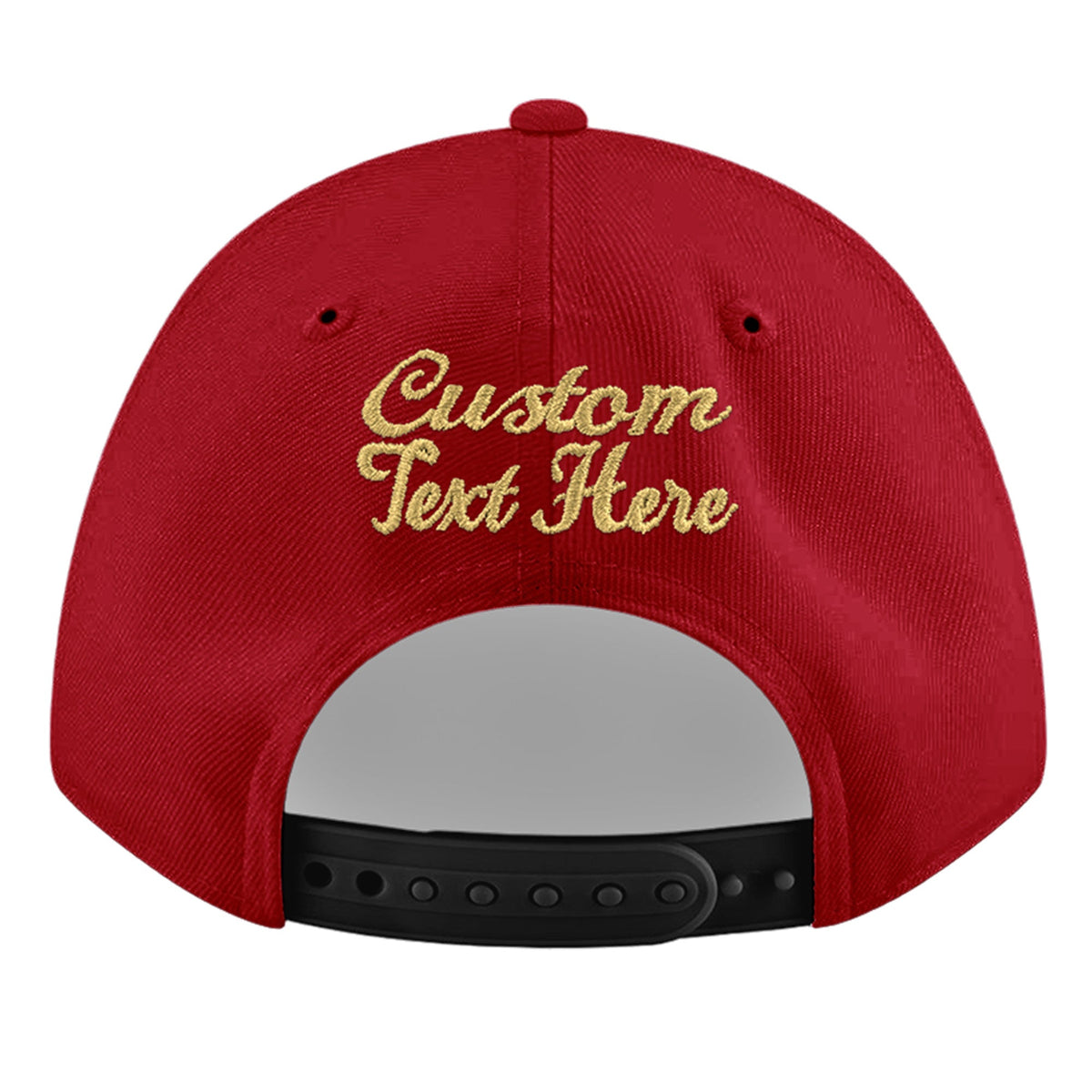 Custom Red 3D Puff Embroidery Flat Embroidery Casual Sport Baseball Cap