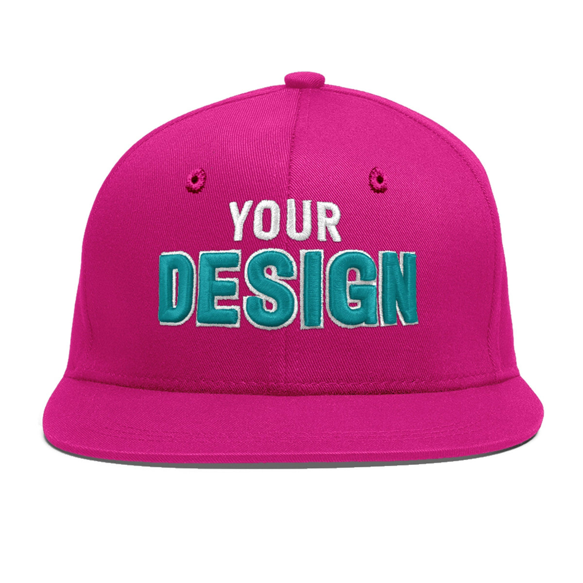 Custom Rose Red 3D Puff Embroidery Flat Embroidery Casual Sport Baseball Cap
