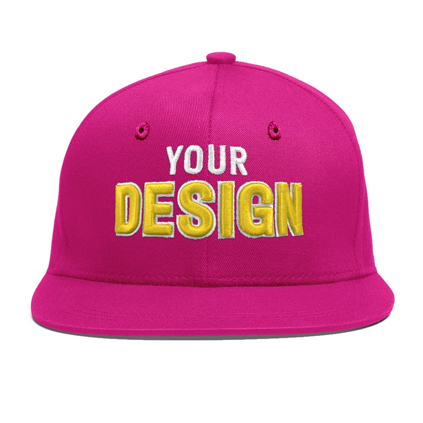 Custom Rose Red 3D Puff Embroidery Flat Embroidery Casual Sport Baseball Cap