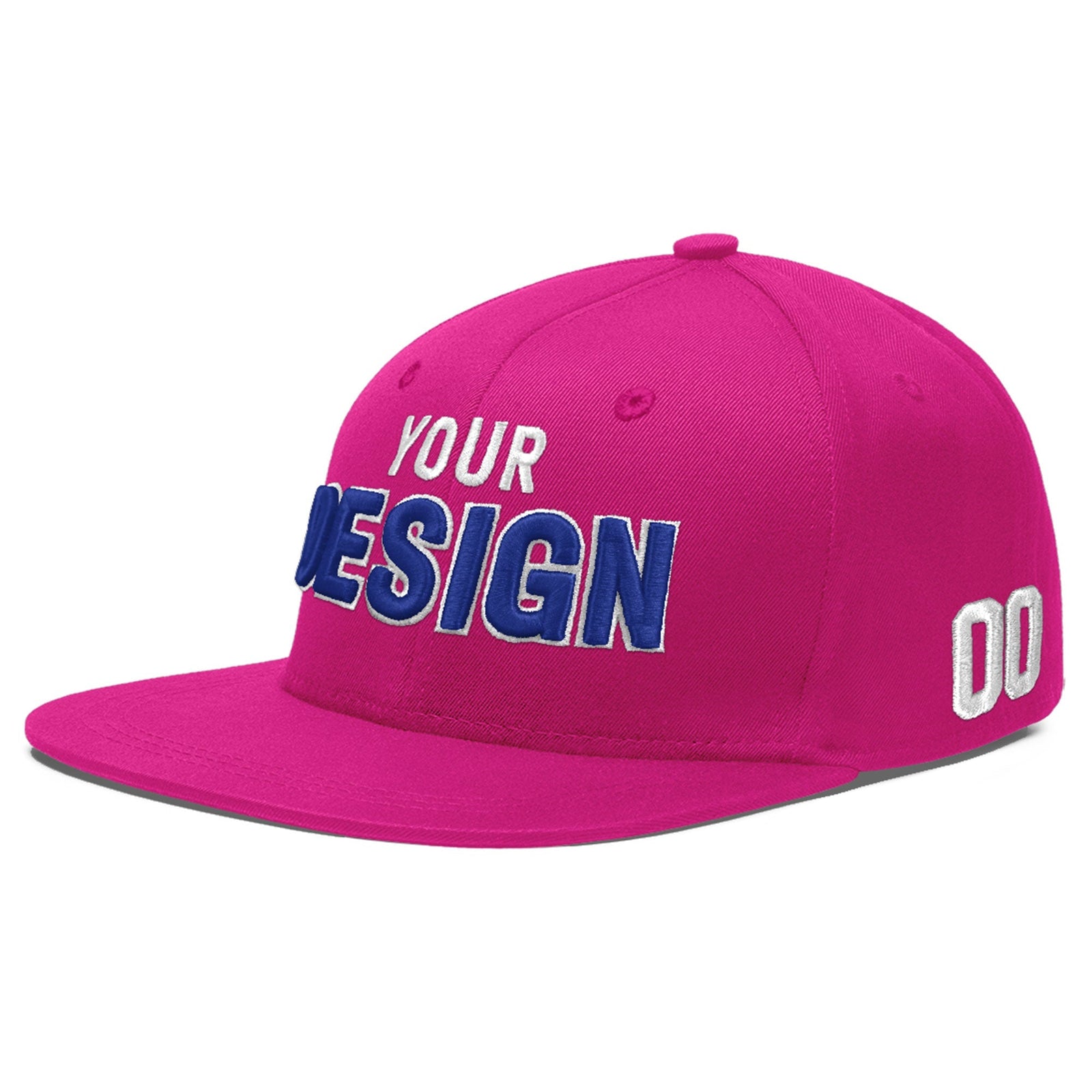 Custom Rose Red 3D Puff Embroidery Flat Embroidery Casual Sport Baseball Cap