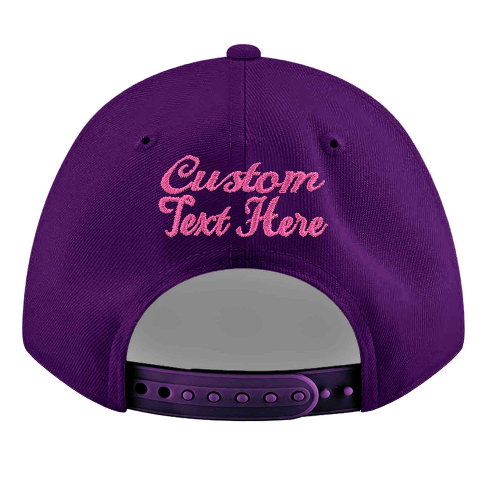 Custom Purple 3D Puff Embroidery Flat Embroidery Casual Sport Baseball Cap